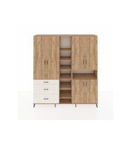 Hyperion Dolap 13 Raflı 3 Çekmeceli 6 Kapaklı 220x44x243 Çam-Çam/Aytaşı