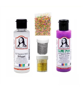 Slime Seti Fosforlu Mor Renk 70 ML Renkli Slaym Südor Sılaym Seti 70 ML Slime Borax (Mavi)