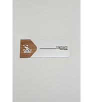 Hamam Kapı Tabelası  MDF Yönlendirme Levhası  19x7 cm