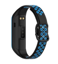 Microsonic Samsung Galaxy Fit 2 R220 Rainbow Sport Band Kordon Siyah Mavi (Mavi-Siyah)