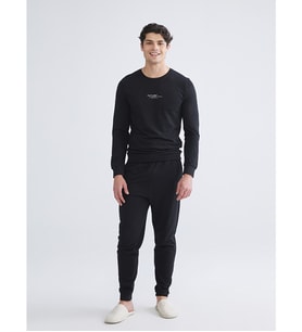 LC WAIKIKI Siyah Standart Kalıp Erkek Pijama Takımı