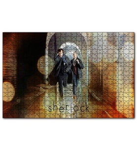 Cakapuzzle Sherlock ve Watson Koşuyor  Puzzle Yapboz MDF (Ahşap) (120 Parça)