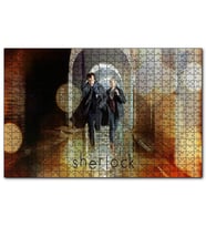 Cakapuzzle Sherlock ve Watson Koşuyor  Puzzle Yapboz MDF (Ahşap) (120 Parça)
