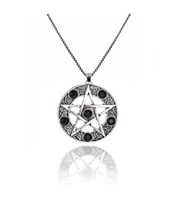Paslanmaz Çelik Pentagram Viking Gotik Kolye (Gümüş)