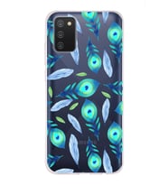 PrintiFy Samsung Galaxy A02s ile Uyumlu 1mm Slim Fit Nazar Boncuğu 3 Baskılı Şeffaf  Kılıf