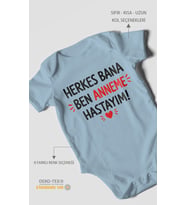 Herkes bana ben anneme hastayım Kısa Kollu Bebek Body %100 Pamuk