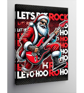 Kanvas Tablo Noel Baba Rock Yapıyor