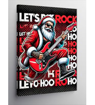 Kanvas Tablo Noel Baba Rock Yapıyor