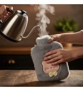 Papyonlu Kedi Figürlü Mi Peluş Sıcak Su Torbası 1 Litre