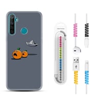 Realme 5i 5 Pro 6i 7 Pro 8 Kılıf Kablo Koruma Spiral Silikon Orange Escape 1374