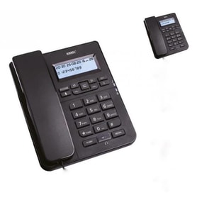 Karel TM145 Ekranlı Masaüstü Kablolu Telefon Siyah – Ofis Tipi Sabit Hat Uyumlu 2’li Paket
