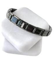 Çelik Bileklik İtalyan Charm Model Unisex Erkek Kadın 3 mm 18 cm Siyah Black