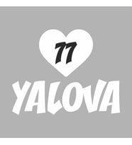 Kalpli 77 Yalova Araba Sticker siyah 20x15 CM (Beyaz)