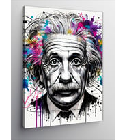 Kanvas Tablo Einstein ve Soyut Çizgiler