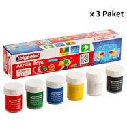 Bigpoint Akrilik Boya 6 Renk x 25 ml x 3 Paket