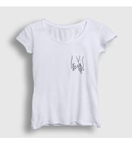 Presmono Kadın Beyaz Hands Valentine's Day Sevgililer Günü T-Shirt 285008tt (Beyaz)