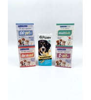 Köpekler için 5li Vitamin Minarel Omega Destek Seti (Beyaz)