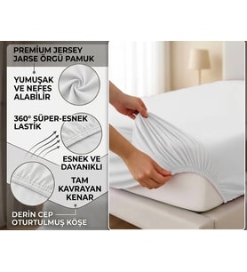 Newsheet %100 Doğal Pamuk Penye Kaymaz Lastikli Tek Kişilik Çarşaf (100x200 cm)