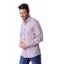 Erkek Desenli Uzun Kollu Gömlek (Bordo)