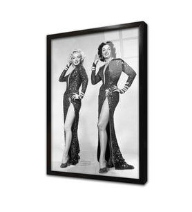 Siyah Beyaz Marilyn Monroe Çerçeveli Cam Tablo
