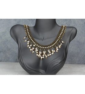 BONCUK İŞİ EL YAPIMI İNCİ KOLYE HANDMADE