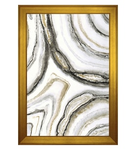 Soyut Şekiller Motifli Kanvas Tablo 80 x 110 cm Gold Çerçeve