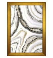 Soyut Şekiller Motifli Kanvas Tablo 80 x 110 cm Gold Çerçeve