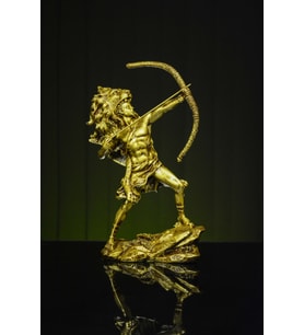 Narçiçeği Takı ve Hediyelik Eşya Antik Yunan Kahramanı Herkül Herakles Orta Boy Altın / Bronz Heykel Biblo (Gold)