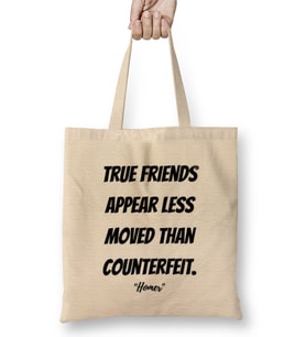 Homer Quotes Gift- Vintage Retro Rainbow Style Bez Çanta Uzun Saplı
