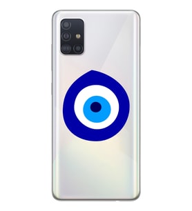 Samsung Galaxy A51 Uyumlu Nazar Boncuğu Tasarımlı Şeffaf Telefon Kılıfı