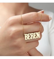 Kişiye Özel 925 Ayar Gümüş Zarif İsim Kolye (Gold)