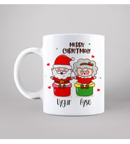 Mutlu Yıllar & Merry Christmas & Yılbaşı & Noel Baba Tasarımlı Kupa Kişiye Özel