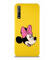 Huawei Y8P Soft Premier Kapak Minnie Mouse-A Tasarımlı Silikon Kılıf - Sarı (Şeffaf)