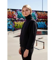 Kadın Dik Yaka Fermuarlı Düşük Kol Örme Sweatshirt Fonksiyonel Dayanıklı Kaliteli Konforlu