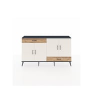 Arges Konsol 5 Raflı 2 Çekmeceli 4 Kapaklı 176x30x99 Antrasit-Aytaşı/Çam