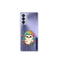 Tecno Camon 18P ile Uyumlu Splash Kirpi Tasarımlı Şeffaf Silikon Kılıf