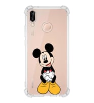 Huawei P20 Lite  Köşe Korumalı Antişok Kapak Mickey Mouse Tasarımlı Şeffaf  Kılıf