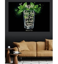 Mojito Bardak Afişi Dekoratif Kanvas - Mdf Ahşap Tablo