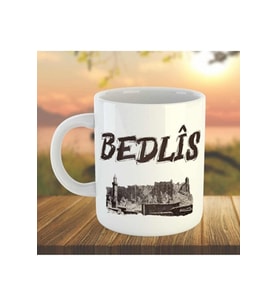 Bitlis Kürtçe Porselen Kupa - Bedlîs Kupası (Beyaz)