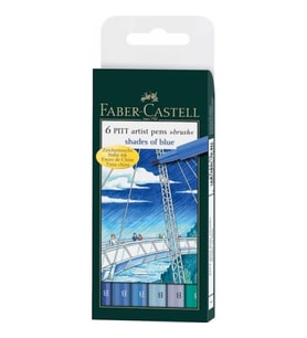 Faber-Castell Pitt Çizim Kalemi Fırça Uç Gök Renkleri 6lı poşet 6 Renk