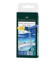 Faber-Castell Pitt Çizim Kalemi Fırça Uç Gök Renkleri 6lı poşet 6 Renk