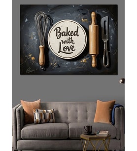 Baked With Love Mutfak Tabelası Dekoratif Kanvas - Mdf Ahşap Tablo