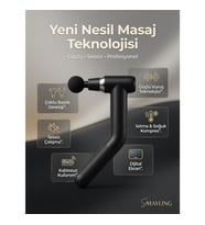 Saplı Isıtmalı ve Soğuk Başlıklı Şarjlı Masaj Tabancası – 6 Kademeli, Dijital Ekranlı, Type-C Şarj (Full Siyah)