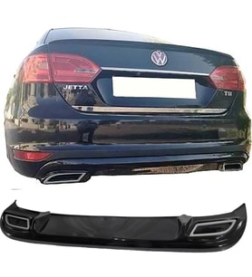 Vw Jetta Mk6 Egzozlu Difüzör Difizör Plastik Parlak Siyah 2010 2011 2012 2013 2014 Arka-difizör-bodykit-ek