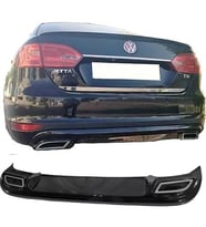 Vw Jetta Mk6 Egzozlu Difüzör Difizör Plastik Parlak Siyah 2010 2011 2012 2013 2014 Arka-difizör-bodykit-ek