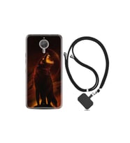 General Mobile Gm5 Plus Kılıf Silikon Desen Boyun Askılı Fire Wolf 1602