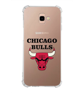 Samsung Galaxy J4 Plus  Köşe Korumalı Antişok Kapak Chicago Bulls Tasarımlı Şeffaf Silikon Kılıf
