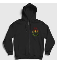 Presmono Unisex Siyah Sun Bob Marley Fermuarlı Kapüşonlu Sweatshirt 265860tt