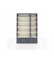 Arges Dolap 10 Raflı 3 Kapaklı 132x30x195 Antrasit-Antrasit/Aytaşı