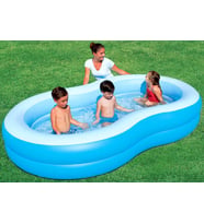 Bestway 54117 Jumbo Oval Renkli Aile Havuzu SETİ - Şişirme POMPALI